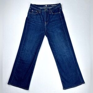 7 For All Mankind Women's Jeans, Cropped Wide Leg High-Rise Denim, Size 27